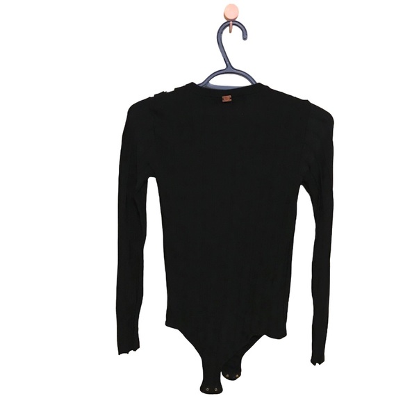 For Love & Lemons Knitz Simone Lace Up Bodysuit in Black Size Small - Picture 6 of 8